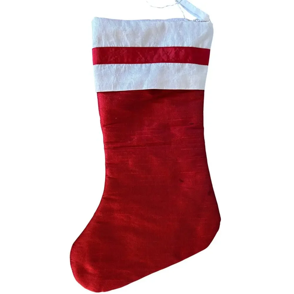 Wellesley Manor Vintage Christmas Ribbon Stocking